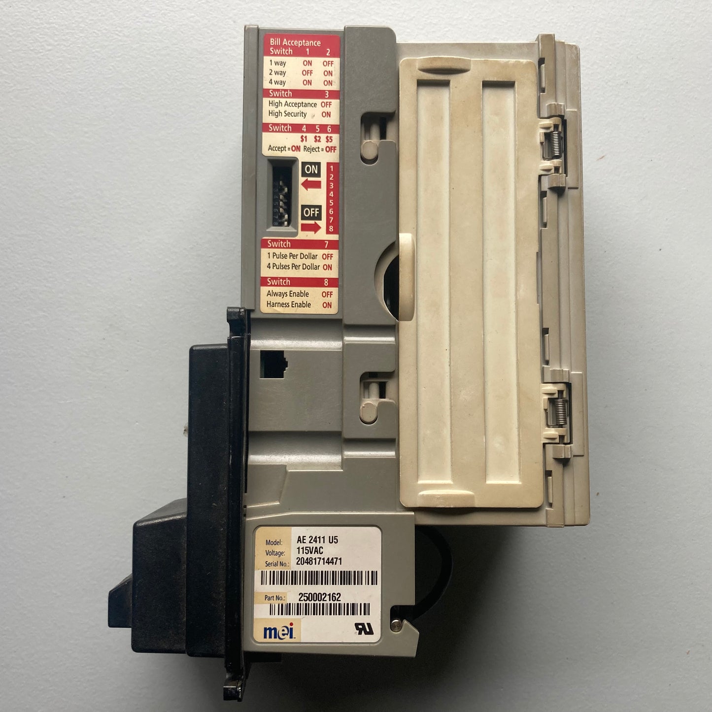MEI Mars AE2411 U5 $1 & $5 Dollar Bill Validator 110V