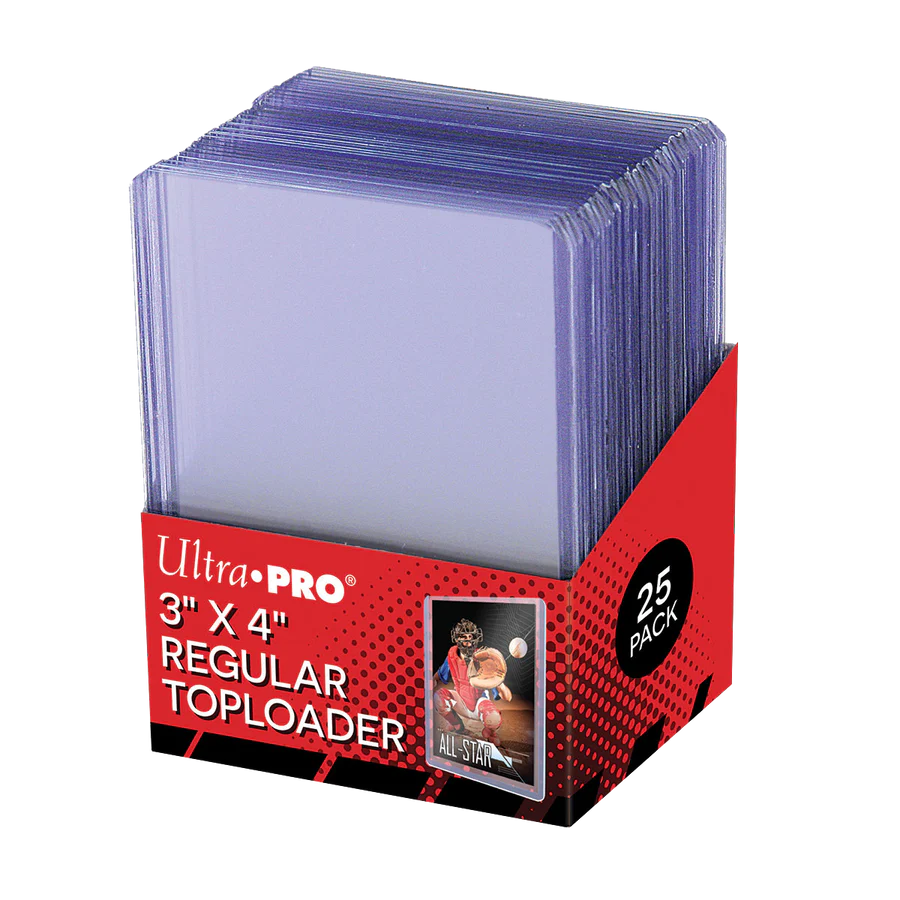 Ultra PRO Toploaders 3"x4" Clear Regular Toploader for Standard Size Cards 25 Pack